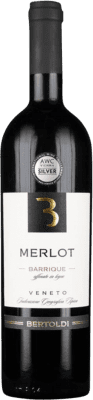 6,95 € Kostenloser Versand | Rotwein Bertoldi Barrique I.G.T. Veneto Venetien Italien Merlot Flasche 75 cl