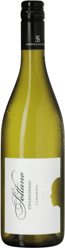 13,95 € Envio grátis | Vinho Branco Sottano I.G. Mendoza Mendoza Argentina Chardonnay 75 cl