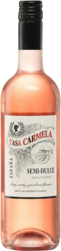 9,95 € 免费送货 | 玫瑰酒 Castaño Casa Carmela Rosado 半干半甜 D.O. Yecla 穆尔西亚地区 西班牙 Monastrell 瓶子 75 cl