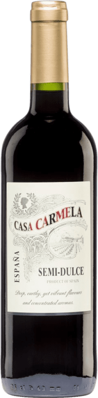 6,95 € 免费送货 | 红酒 Castaño Casa Carmela Tinto 半干半甜 D.O. Yecla 穆尔西亚地区 西班牙 Monastrell 瓶子 75 cl