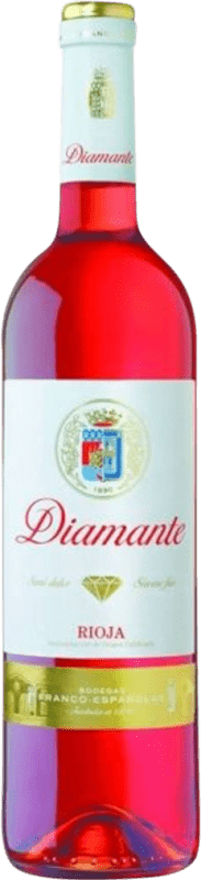 9,95 € 送料無料 | ロゼワイン Bodegas Franco Españolas Diamante Rosado セミドライ セミスイート D.O.Ca. Rioja ラ・リオハ スペイン Tempranillo, Nebbiolo ボトル 75 cl