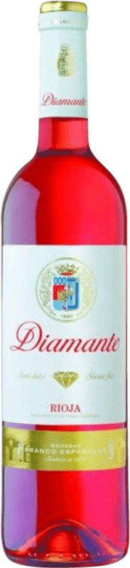 10,95 € Envoi gratuit | Vin Rosé Bodegas Franco Españolas Diamante Semiseco — Demi-Sec D.O.Ca. Rioja La Rioja Espagne Tempranillo, Nebbiolo Bouteille 75 cl