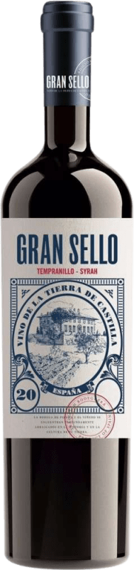 9,95 € Kostenloser Versand | Rotwein Gran Sello I.G.P. Vino de la Tierra de Castilla Kastilien-La Mancha Spanien Syrah Flasche 75 cl