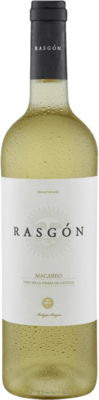 8,95 € Бесплатная доставка | Белое вино Rasgón Rasgón D.O. La Mancha Кастилья-Ла-Манча Испания Nebbiolo — Неббиоло, Macabeo — Макабео Бутылка 75 cl