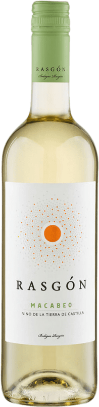 9,95 € Spedizione Gratuita | Vino Bianco Rasgón D.O. La Mancha Castilla-La Mancha Spagna Nebbiolo, Macabeo 75 cl