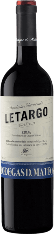 8,95 € Envoi gratuit | Vin Rouge La Mateo Letargo D.O.Ca. Rioja La Rioja Espagne Tempranillo 75 cl