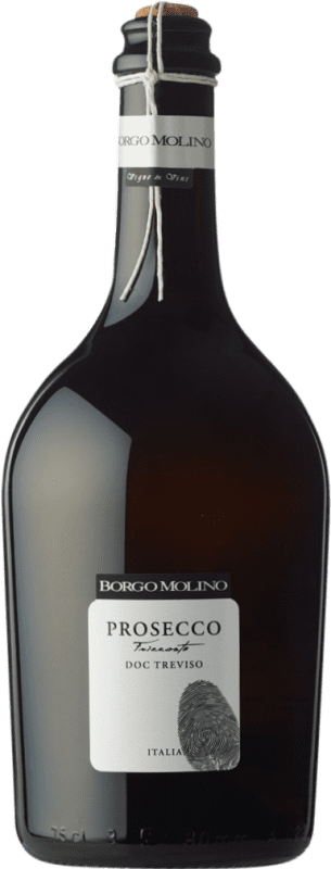 18,95 € Envío gratis | Espumoso blanco Borgo Molino Spago Frizzante Brut D.O.C. Prosecco Venecia Italia Glera Botella 75 cl