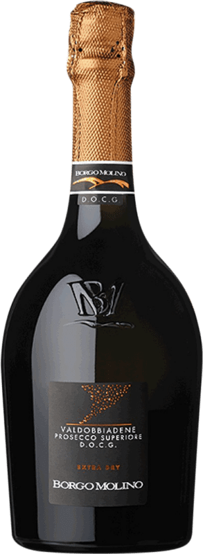 28,95 € Envio grátis | Espumante Branco Borgo Molino Cartizze Extra Dry — Extra Seco Superior D.O.C.G. Prosecco di Conegliano-Valdobbiadene Venecia Itália Glera Garrafa 75 cl