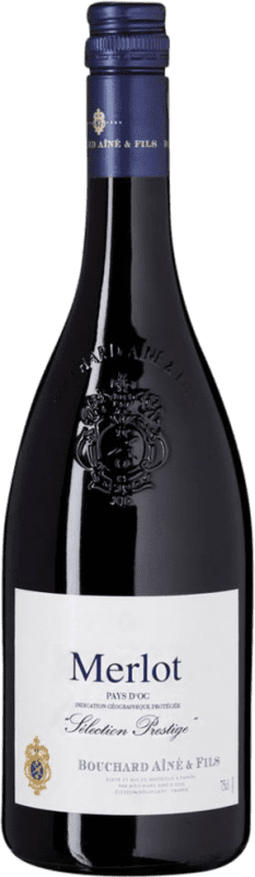 9,95 € Spedizione Gratuita | Vino rosso Bouchard Aîné Sélection Prestige I.G.P. Vin de Pays d'Oc bordò Francia Merlot Bottiglia 75 cl
