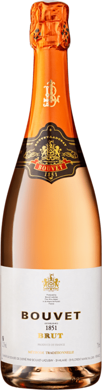 12,95 € Бесплатная доставка | Розовое игристое Bouvet Ladubay 1851 Traditionnelle Mousseux Rosé брют A.O.C. Crémant de Loire Луара Франция Cabernet Sauvignon бутылка 75 cl