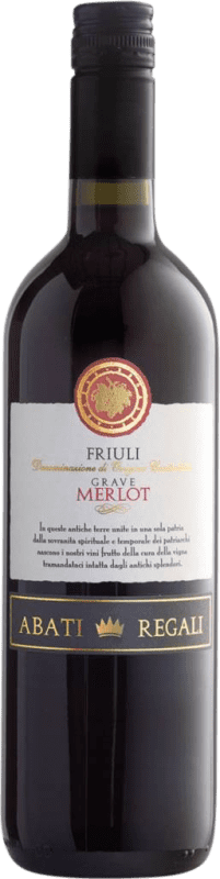 8,95 € Kostenloser Versand | Rotwein Abati Regali D.O.C. Friuli Grave Friaul-Julisch Venetien Italien Merlot Flasche 75 cl