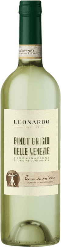 6,95 € Spedizione Gratuita | Vino bianco Leonardo da Vinci I.G.T. Venezia Venecia Italia Pinot Grigio Bottiglia 75 cl