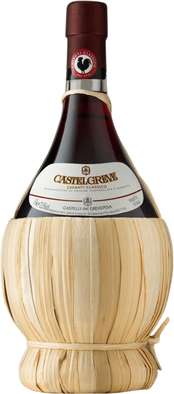 19,95 € 免费送货 | 红酒 Castelli del Grevepesa Castelgreve Fiasco D.O.C.G. Chianti Classico 意大利 瓶子 1 L