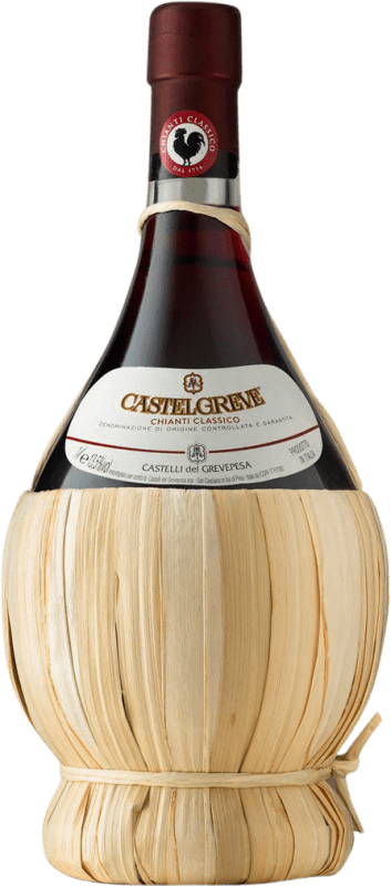 25,95 € Free Shipping | Red Wine Castelli del Grevepesa Castelgreve Fiasco Classic D.O.C.G. Chianti Italy 1 L