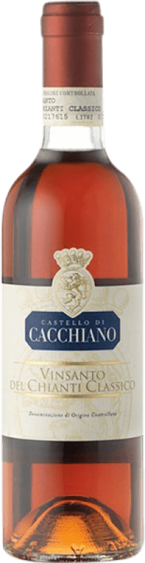 71,95 € 免费送货 | 白葡萄酒 Castello di Cacchiano 经典 D.O.C. Vin Santo del Chianti 托斯卡纳 意大利 Malvasia — 玛尔瓦西亚, Canaiolo — 卡奈奥洛 7 岁 半瓶装 37 cl