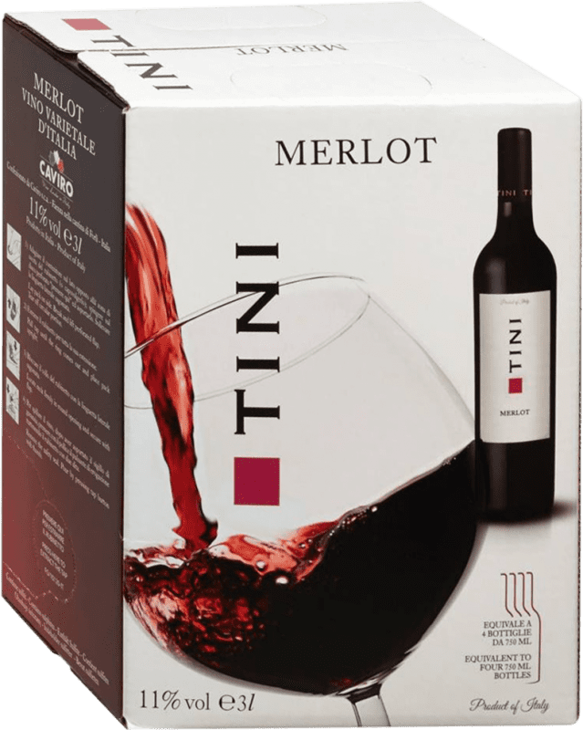 12,95 € Kostenloser Versand | Rotwein Caviro Italien Merlot Bag in Box 3 L