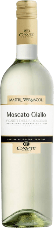 9,95 € Envío gratis | Vino Blanco Cavit Giallo MV Goldmuskateller I.G.T. Vigneti delle Dolomiti Trentino Italia Moscato Botella 75 cl