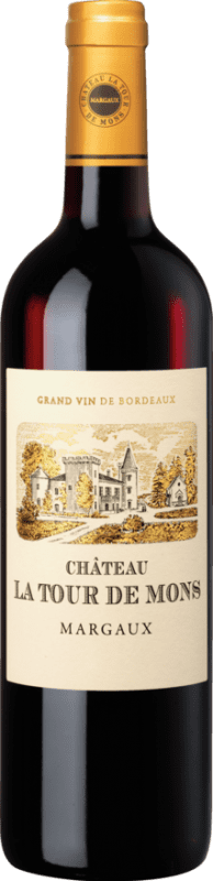 47,95 € Бесплатная доставка | Красное вино Château La Tour de Mons A.O.C. Bordeaux Бордо Франция Merlot — Мерло, Cabernet Sauvignon — Каберне Совиньон, Cabernet Franc — Каберне Фран, Petit Verdot 75 cl