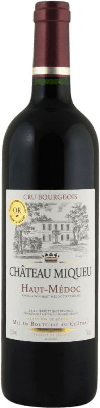 14,95 € 免费送货 | 红酒 Château Miqueu. Cru Bourgeois A.O.C. Haut-Médoc 波尔多 法国 Merlot, Cabernet Sauvignon, Petit Verdot 瓶子 75 cl