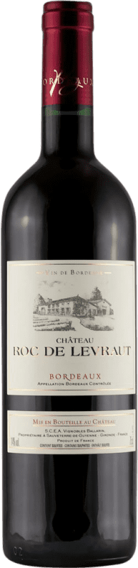 9,95 € Бесплатная доставка | Красное вино Château Roc de Levraut A.O.C. Bordeaux Бордо Франция Merlot, Cabernet Sauvignon бутылка 75 cl