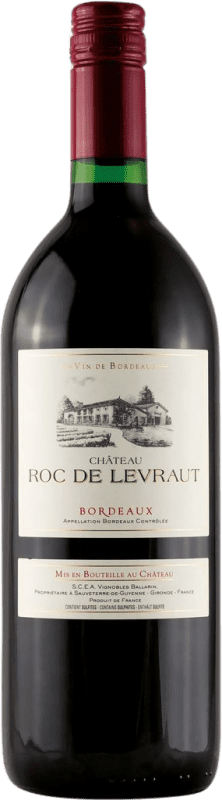 10,95 € 送料無料 | 赤ワイン Château Roc de Levraut A.O.C. Bordeaux ボルドー フランス Merlot — メルロー, Cabernet Sauvignon — カベルネ・ソーヴィニヨン 1 L