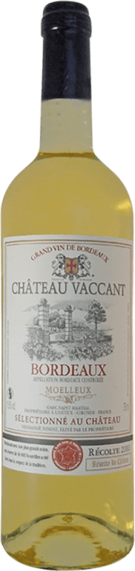 9,95 € Spedizione Gratuita | Vino bianco Château Vaccant Moelleux A.O.C. Bordeaux bordò Francia Nebbiolo, Sémillon Bottiglia 75 cl