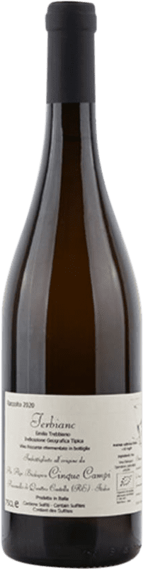 21,95 € Envoi gratuit | Vin Mousseux Blanc Cinque Campi Frizzante — Pétillant I.G.T. Emilia Romagna Émilie-Romagne Italie Trebbiano Bouteille 75 cl