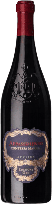 11,95 € 免费送货 | 红酒 Contessa Marina Gold Release Appassimento I.G.T. Puglia 普利亚大区 意大利 Montepulciano, Negroamaro, Lambrusco 瓶子 75 cl