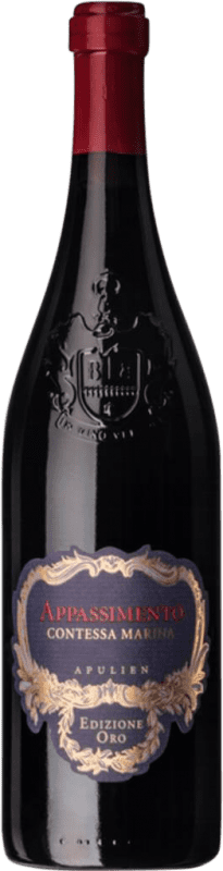 11,95 € Envío gratis | Vino tinto Contessa Marina Gold Release Appassimento I.G.T. Puglia Puglia Italia Montepulciano, Negroamaro, Lambrusco Botella 75 cl