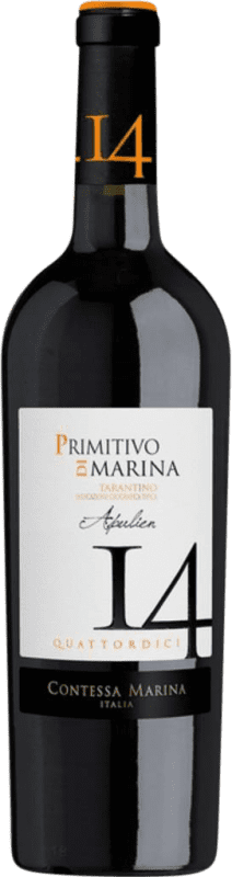 12,95 € Free Shipping | Red wine Contessa Marina 14 I.G.T. Puglia Puglia Italy Primitivo Bottle 75 cl