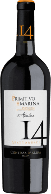 12,95 € Spedizione Gratuita | Vino rosso Contessa Marina 14 I.G.T. Puglia Puglia Italia Primitivo Bottiglia 75 cl