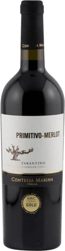 13,95 € Free Shipping | Red wine Contessa Marina Primitivo Merlot I.G.T. Tarantino Puglia Italy Merlot, Primitivo Bottle 75 cl