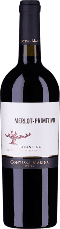 6,95 € Envoi gratuit | Vin Rouge Contessa Marina Primitivo Merlot I.G.T. Tarantino Pouilles Italie Merlot, Primitivo Bouteille 75 cl