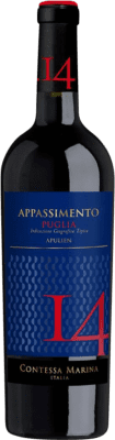 14,95 € Free Shipping | Red wine Contessa Marina Appassimento 14 I.G.T. Puglia Puglia Italy Montepulciano, Negroamaro, Lambrusco Bottle 75 cl