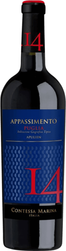11,95 € Kostenloser Versand | Rotwein Contessa Marina Appassimento 14 I.G.T. Puglia Apulien Italien Montepulciano, Negroamaro, Lambrusco Flasche 75 cl