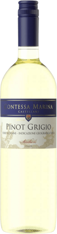 7,95 € Envio grátis | Vinho branco Contessa Marina I.G.T. Terre Siciliane Sicília Itália Pinot Cinza Garrafa 75 cl