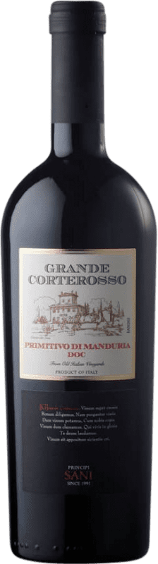 16,95 € Spedizione Gratuita | Vino rosso Contri Spumanti Grande Corterosso D.O.C. Primitivo di Manduria Puglia Italia Primitivo Bottiglia 75 cl