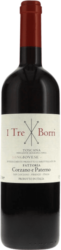 49,95 € Free Shipping | Red wine Corzano e Paterno I Tre Borri I.G.T. Toscana Tuscany Italy Sangiovese Bottle 75 cl