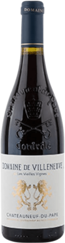 39,95 € Envío gratis | Vino tinto Domaine de Villeneuve Les Vieilles Vignes A.O.C. Châteauneuf-du-Pape Rhône Francia Syrah, Garnacha, Mourvèdre Botella 75 cl