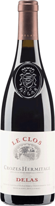 81,95 € 免费送货 | 红酒 Delas Frères Cru Le Clos A.O.C. Crozes-Hermitage 罗纳 法国 Syrah 瓶子 75 cl