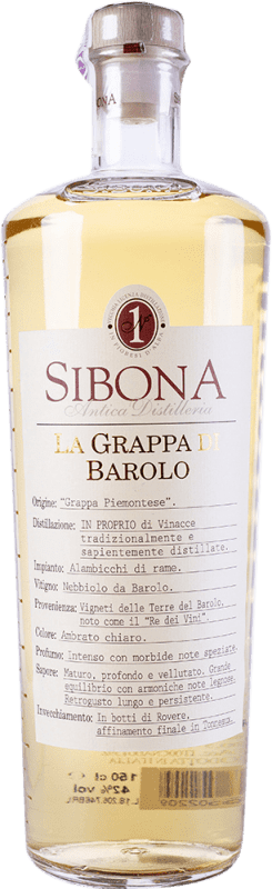 86,95 € Envio grátis | Grappa Sibona D.O.C.G. Barolo Itália Nebbiolo Garrafa Especial 1,5 L