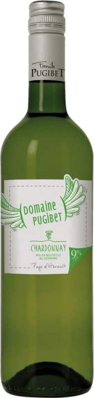 7,95 € Бесплатная доставка | Белое вино Domaine Pugibet Blanc I.G.P. Vin de Pays de l'Hérault Франция Chardonnay бутылка 75 cl