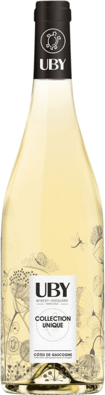7,95 € Kostenloser Versand | Weißwein Domaine Uby Collection Unique I.G.P. Vin de Pays Côtes de Gascogne Frankreich Sauvignon Weiß Flasche 75 cl