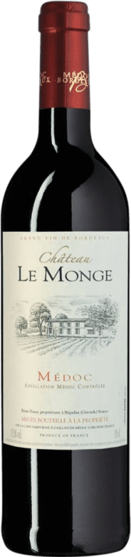 14,95 € Бесплатная доставка | Красное вино Domaines Fabre Château le Monge A.O.C. Médoc Бордо Франция Merlot — Мерло, Cabernet Sauvignon — Каберне Совиньон 75 cl