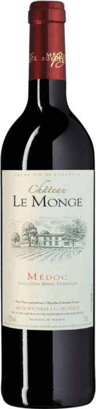 13,95 € Free Shipping | Red wine Domaines Fabre Château le Monge A.O.C. Médoc Bordeaux France Merlot, Cabernet Sauvignon Bottle 75 cl