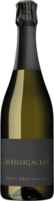 43,95 € Kostenloser Versand | Weißer Sekt Dreissigacker Brut Natur Q.b.A. Rheinhessen Rheinhessen Deutschland Weißburgunder Flasche 75 cl