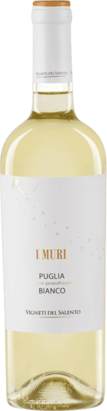 8,95 € Spedizione Gratuita | Vino bianco Fantini I Muri Bianco I.G.T. Puglia Puglia Italia Malvasía, Chardonnay Bottiglia 75 cl