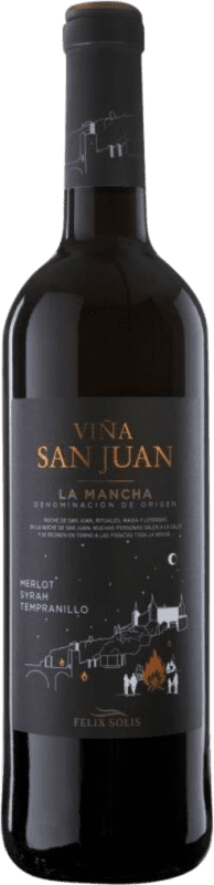 5,95 € Spedizione Gratuita | Vino Rosso Félix Solís Viña San Juan D.O. La Mancha Castilla-La Mancha Spagna Tempranillo, Merlot, Nebbiolo Bottiglia 75 cl