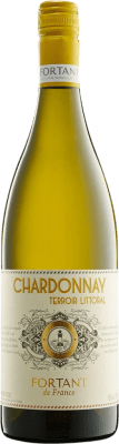 11,95 € 免费送货 | 白酒 Fortant de France Littoral I.G.P. Vin de Pays d'Oc 朗格多克 - 鲁西荣 法国 Chardonnay 瓶子 75 cl