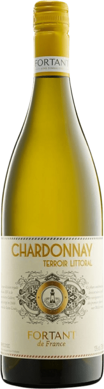 14,95 € Envio grátis | Vinho Branco Fortant de France Littoral I.G.P. Vin de Pays d'Oc Languedoque-Rossilhão França Chardonnay 75 cl